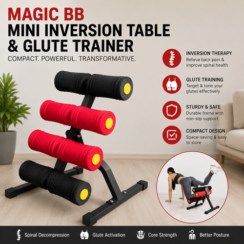 Magic BB Mini Inversion Table & Glute Trainer – Back Pain Relief & Core Workout