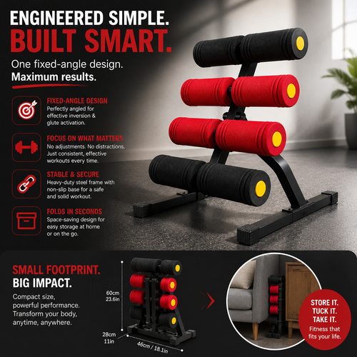 Magic BB Mini Inversion Table & Glute Trainer – Back Pain Relief & Core Workout